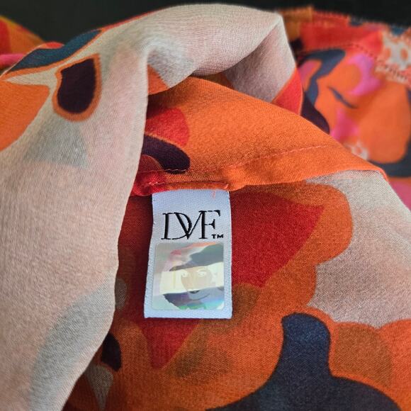 Diane von Furstenberg Ezmeralda Silk Blouse Emellished Layered Floral Women 8 - Picture 13 of 14